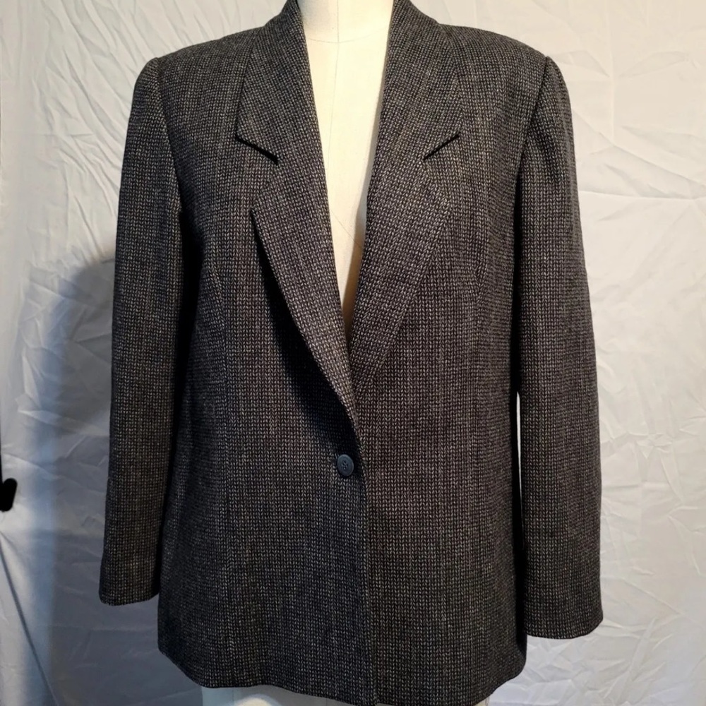 Austin Hill Coat Women's Size 10 Gray Wool Blazer Button Pockets